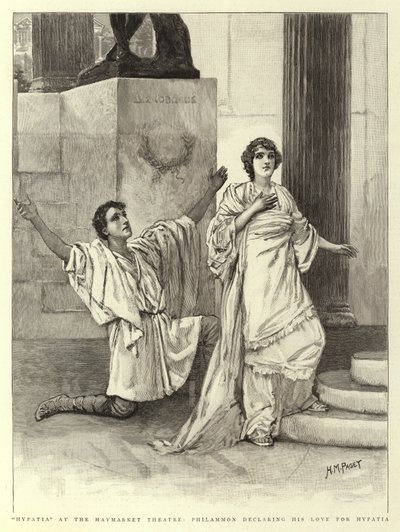 Hypatia no Teatro Haymarket, Philammon declarando seu amor por Hypatia de Henry Marriott Paget