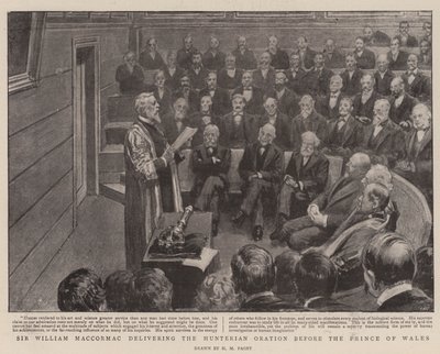 Sir William MacCormac entregando a Oratória de Hunterian antes do Príncipe de Gales de Henry Marriott Paget