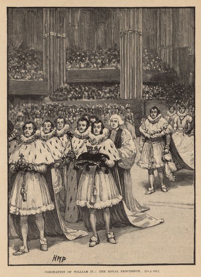 A Coroação do Rei Guilherme IV: A Procissão Real (gravura) de Henry Marriott Paget