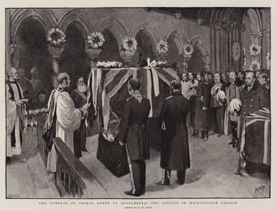 O funeral do príncipe Henry de Battenberg, o serviço na igreja de Whippingham de Henry Marriott Paget
