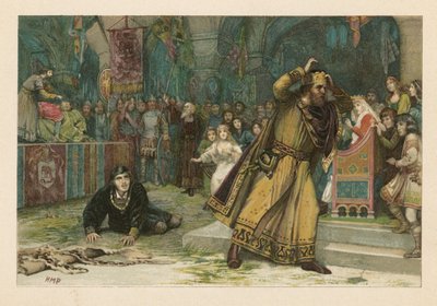 A cena do jogo de Hamlet (chromolitho) de Henry Marriott Paget