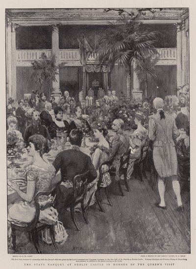 O Banquete Estadual no Castelo de Dublin em Honra da Visita da Rainha de Henry Marriott Paget