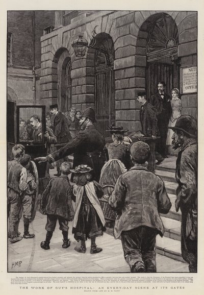 O trabalho do Guy&39;s Hospital, uma cena de todos os dias em seus portões de Henry Marriott Paget