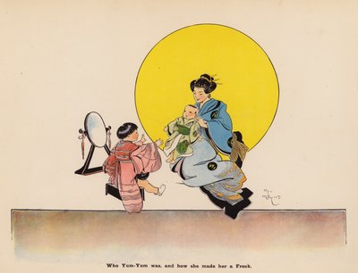 Ilustração para As Aventuras de uma Boneca Japonesa (litografia a cores) de Henry Mayer