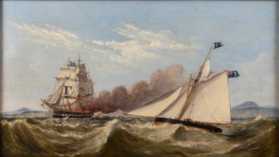 Passageiros a serem resgatados do "Ocean Monarch" em chamas. de Henry Melling