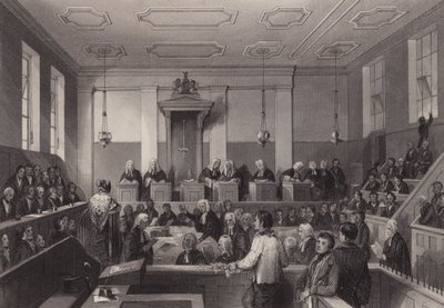 Tribunal Penal Central, Old Bailey, Londres (gravura) de Henry Melville
