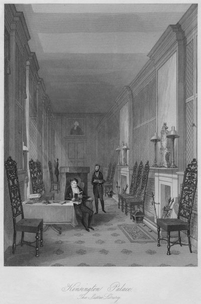Palácio de Kensington. Biblioteca Sussex, c1841 de Henry Melville