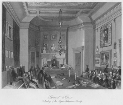 Somerset House. Reunião da Royal Antiquarian Society, c1841 de Henry Melville