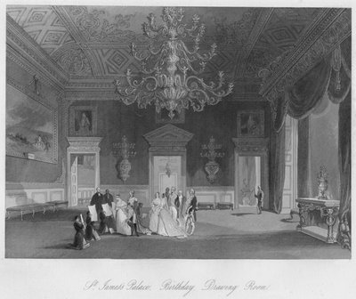 Palácio de St. Jamess. Aniversário. Sala de desenho, c1841 de Henry Melville