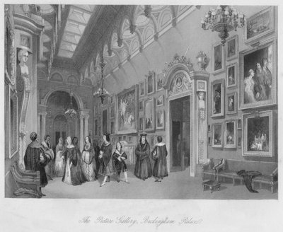A Galeria de Imagens, Palácio de Buckingham, c1841 de Henry Melville