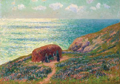 Catadores de algas em Moelan, Bretagne, 1900 de Henry Moret