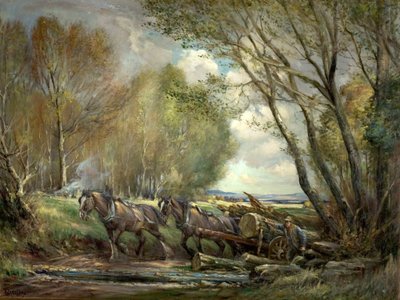 Transportando, madeira, stirlingshire, escócia de Henry Morley
