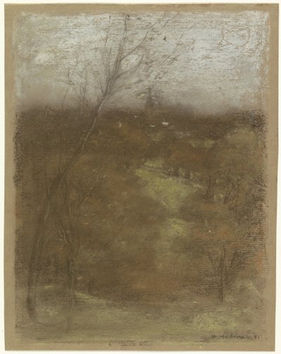 Vista de um vale com um riacho de Henry Muhrmann