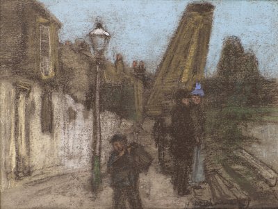 Casa às margens do Tamisa (pastel) de Henry Muhrmann