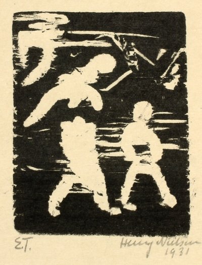 Mulher e criança andando de Henry Nielsen