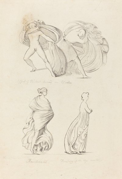 Cortinas, três figuras, uma bacante e duas da natureza de Henry Noel Humphreys after John Flaxman