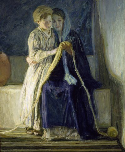 Cristo e sua mãe estudando as Escrituras, c.1909 (óleo sobre tela) de Henry Ossawa Tanner