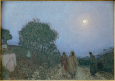 Cristo e os seus discípulos a caminho de Betânia (pintura sobre tela) de Henry Ossawa Tanner