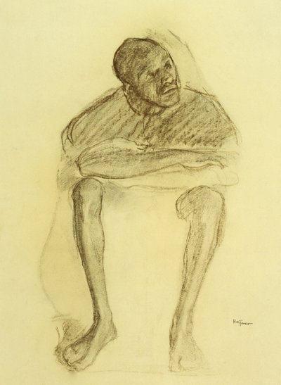 Homem sentado numa cadeira de Henry Ossawa Tanner