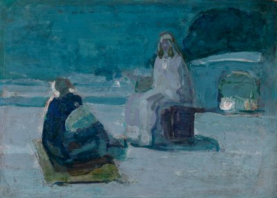 Estudo para Cristo e Nicodemos no Telhado, ca. 1923. de Henry Ossawa Tanner
