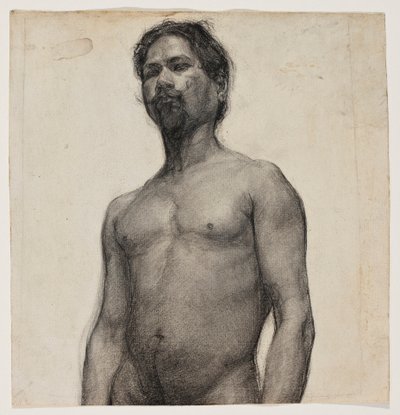 Estudo de um Homem negro. c.1891 (carvão e pastel sobre papel cremoso) de Henry Ossawa Tanner