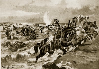 João perde a bagagem, ilustração da "História da nação britânica" de Hutchinson, c.1920 de Henry Payne