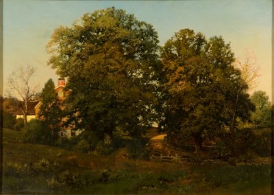 Old Oaks at Sunset (óleo sobre tela) de Henry Pember Smith