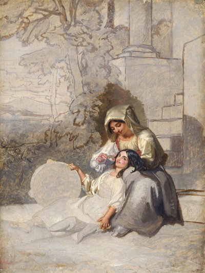 Camponeses italianos (óleo sobre tela) de Henry Penry Williams