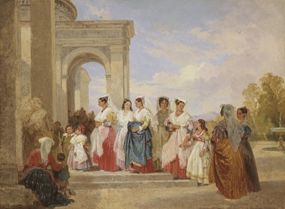 A procissão do batizado (óleo sobre cartão) de Henry Penry Williams