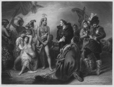 Espanhóis e peruanos, da foto na Galeria Vernon (gravura) de Henry Perronet (after) Briggs