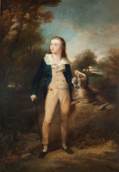 Mestre Cathcart e cão, c.1810 (óleo sobre tela) de Henry Raeburn