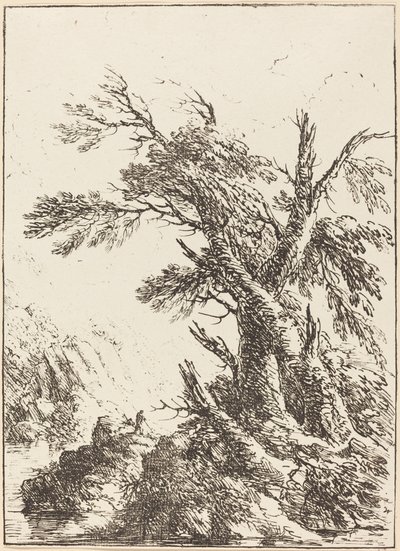 Paisagem com árvores antigas por água de Henry Richard Greville, 3rd earl of Warwick