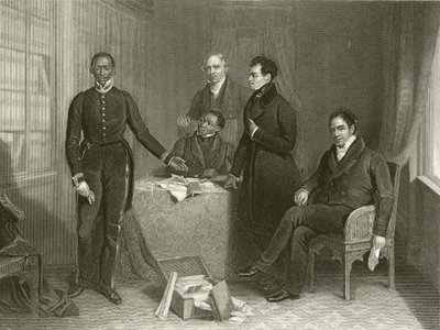 Jan Tzatzoe, Andries Stoffles, Rev. Dr. Philip e Rev Mess Read, Senior e Junior de Henry Room