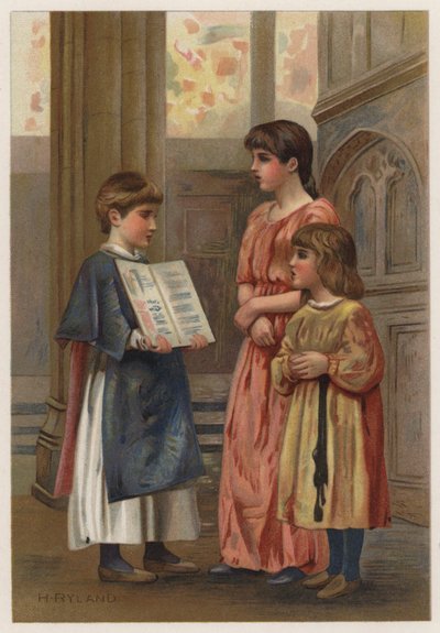 Evensong (cor litho) de Henry Ryland