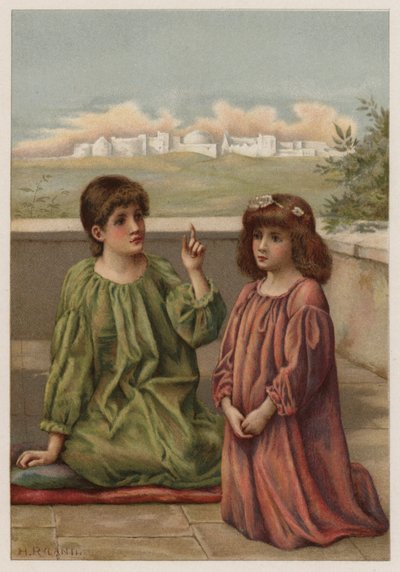 Anjos ouvintes (cor litho) de Henry Ryland