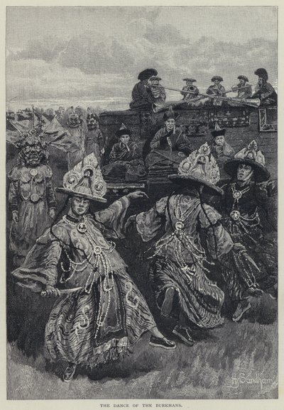 A dança dos Burkhans (litho) de Henry Sandham