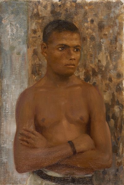 Half Length of Ralph, 1923 (óleo sobre tela) de Henry Scott Tuke