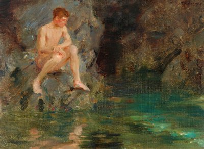 Retrato de David Bone - Cornualha, 1913 de Henry Scott Tuke