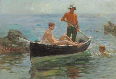 A camisa laranja, 1913 de Henry Scott Tuke