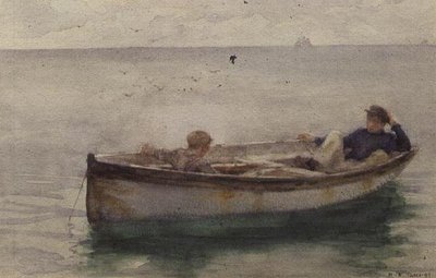 Dois meninos em um barco a remos de Henry Scott Tuke