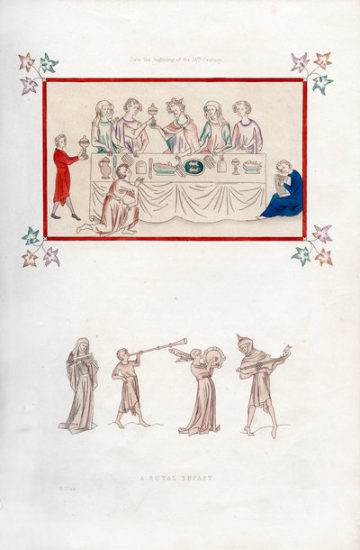 Uma refeição real, início do século XIV, 1843. de Henry Shaw