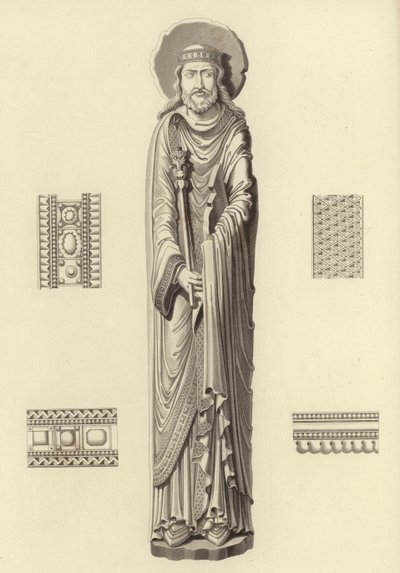 Clovis I, cerca de 1100, da Igreja de Notre Dame De Corbeil de Henry Shaw