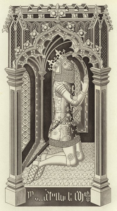 Eduardo III, por volta de 1355, da Capela de Santo Estêvão, em Westminster de Henry Shaw