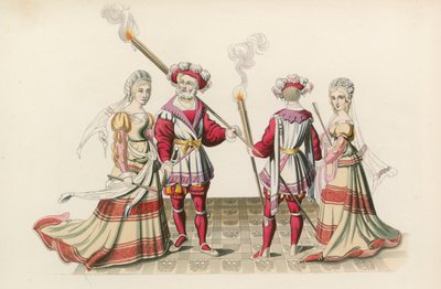 Figuras de tapeçarias, início do século XVI de Henry Shaw