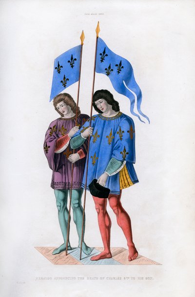 Arautos anunciando a morte de Carlos VI a seu filho, c1500, 1843. de Henry Shaw