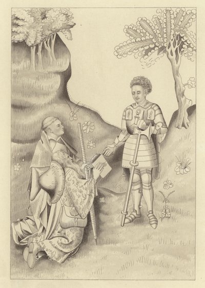 John Lydgate, apresentando seu livro ao Conde de Salisbury de Henry Shaw
