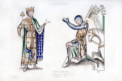 Rei e cavaleiro, final do século XII, 1843. de Henry Shaw