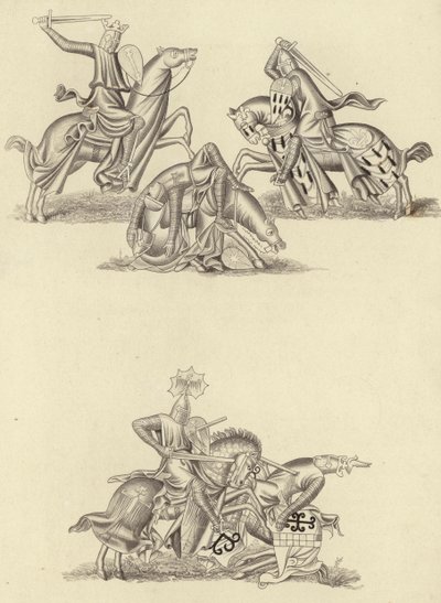 Cavaleiros lutando, cerca de 1260 de Henry Shaw
