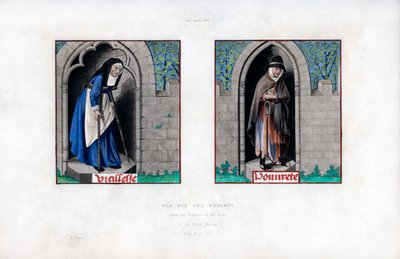Velhice e pobreza, c1480, 1843. de Henry Shaw
