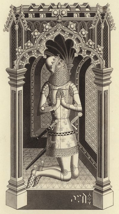 O Príncipe Negro, por volta de 1355, da Capela de Santo Estêvão, em Westminster de Henry Shaw